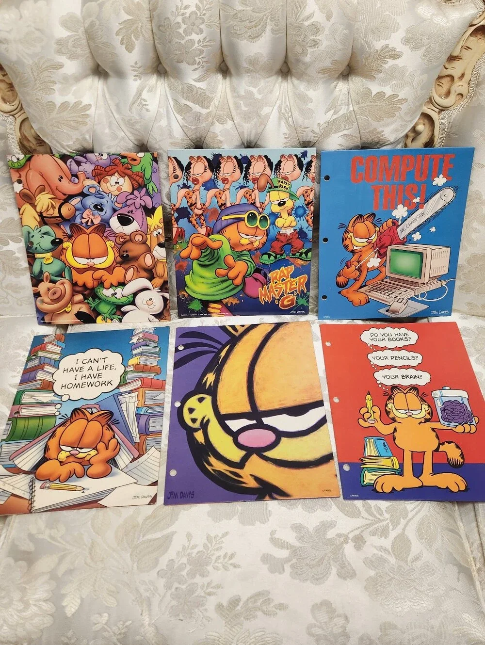 Lot 6 Vintage Garfield the Cat Portfolio Folders